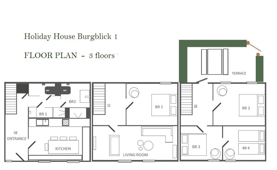 Holiday House Burgblick1 With Terrace - Vosproperties Monschau Exteriör bild